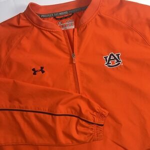 Men's Under Armour Orange Auburn Tigers Performance Quarter-Zip‎ Jacket Size Med